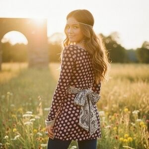 Sweet Pea by Stacy Frati Sheer Polka Dot Top